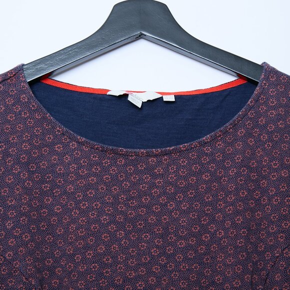 Boden Phoebe Buttercup Floral Dress Navy Blue Red 10 Petite Large Cottagecore - Picture 6 of 10